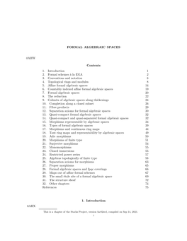 FORMAL ALGEBRAIC SPACES 0AHW Contents 1. Introduction 1 2