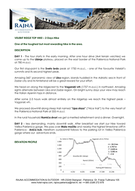 VELEBIT RIDGE TOP HIKE – 2 Days Hike