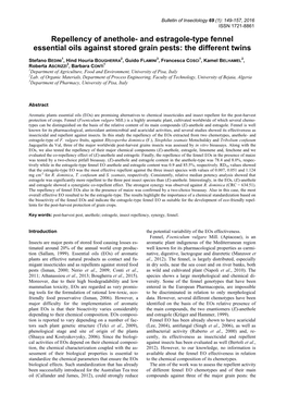 Repellency of Anethole- and Estragole-Type Fennel Essential Oils Against Stored Grain Pests: the Different Twins