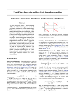 Partial Trace Regression and Low-Rank Kraus Decomposition