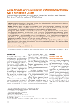 Elimination of Haemophilus Influenzae Type B Meningitis in Uganda