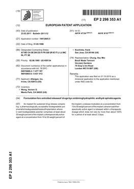 Formulation for Controlled Release of Drugs by Combining Hydrophilic And