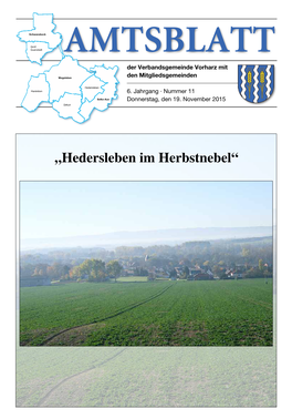 „Hedersleben Im Herbstnebel“ Verbandsgemeinde Vorharz 2 | Nr