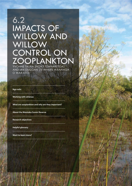 6.2 Impacts of Willow and Willow Control on Zooplankton Yvonne Taura (Ngāti Tūwharetoa) and Ian Duggan (Te Whare Wānanga O Waikato)