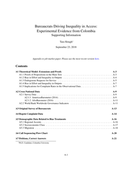 Experimental Evidence from Colombia Supporting Information