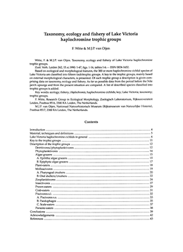 Taxonomy, Ecology and Fishery of Lake Victoria Haplochromine Trophic Groups