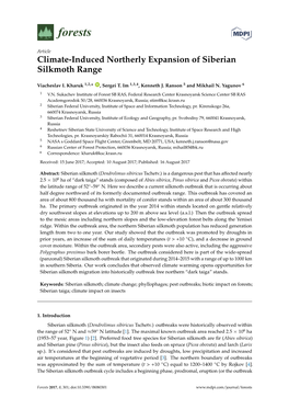 Climate-Induced Northerly Expansion of Siberian Silkmoth Range