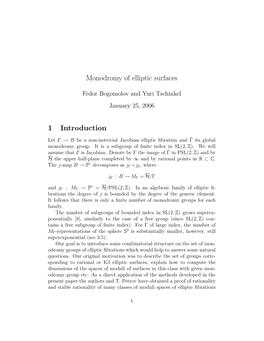 Monodromy of Elliptic Surfaces 1 Introduction