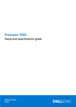 Precision 7550 Setup and Specifications Guide