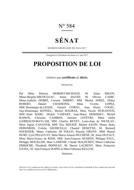 Projet Loi Certificat De Décés