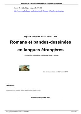 Romans Et Bandes-Dessinées En Langues Étrangères