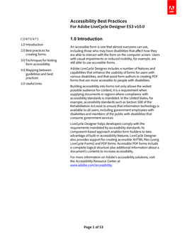 Accessibility Best Practices for Adobe Livecycle Designer ES3 V10.0
