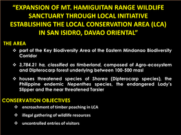 Expansion of Mt. Hamiguitan Range Wildlife