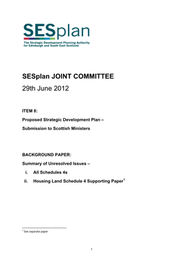 Sesplan JOINT COMMITTEE 29Th June 2012