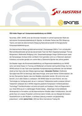 ÖSV-Adler Fliegen Auf Kompressionsbekleidung Von SKINS