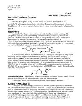 Amoxicillin/Clavulanate Potassium Tablets