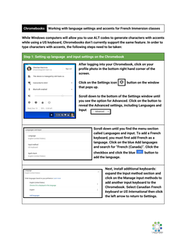 Accents on Chromebooks for French Immersion Classes