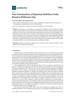New Constructions of Quantum Stabilizer Codes Based on Difference Sets