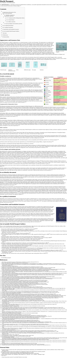 World Passport from Wikipedia, the Free Encyclopedia