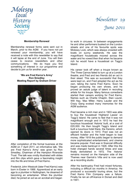 Newsletter 19 June 2011