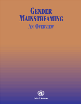 Gender Mainstreaming an Overview