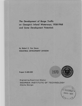 Barge Traffic on Georgia's Ln.Land Waterways, 1958-1968 and Some Development Potentials