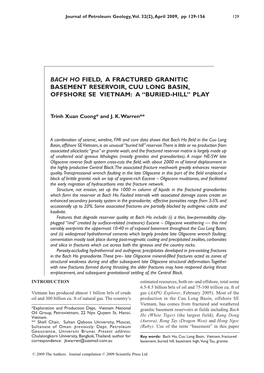 Bach Ho Field, a Fractured Granitic Basement Reservoir, Cuu Long Basin, Offshore Se Vietnam: a “Buried-Hill” Play