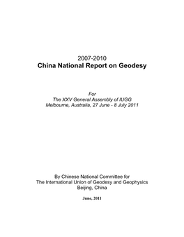China National Report on Geodesy