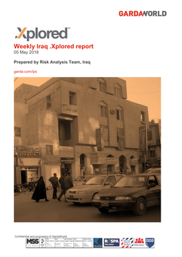 Weekly Iraq .Xplored Report 05 May 2018