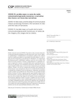 COVID-19, Fake News, and the Sleep of Communicative Reason Producing Monsters: the Narrative of Risks and the Risks of Narratives