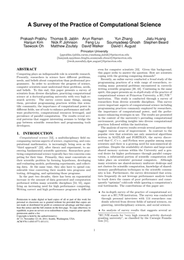 A Survey of the Practice of Computational Science