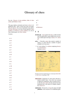 Glossary of Chess