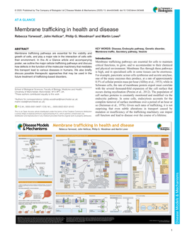 Membrane Trafficking in Health and Disease Rebecca Yarwood*, John Hellicar*, Philip G