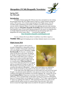 Shropshire (VC40) Dragonfly Newsletter