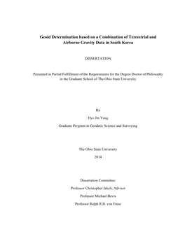 Geoid Determination Based on a Combination of Terrestrial and Airborne Gravity Data in South Korea