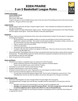 5 on 5 Basketball Rules