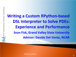 Writing a Custom Rpython-Based DSL Interpreter to Solve Pdes