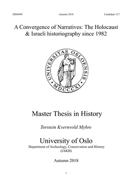 Master Thesis in History University of Oslo