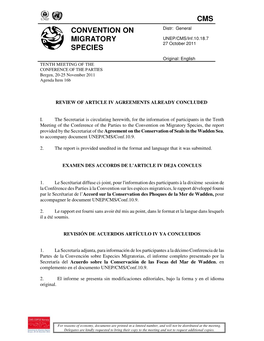 Cms Convention on Migratory Species