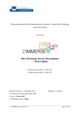 D4.3 Prototype Service Descriptions – First Update