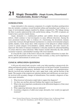 21 Atopic Dermatitis (Atopic Eczema, Disseminated Neurodermatitis, Besnier’S Prurigo)