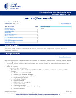 Lemtrada (Alemtuzumab)