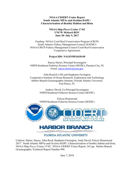 Characterization of Benthic Habitat and Biota NOAA Ship