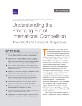 Understanding the Emerging Era of International Competition Theoretical and Historical Perspectives