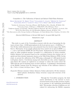 Arxiv:2004.14499V2 [Astro-Ph.GA] 21 May 2020 Spiral Galaxies; Inclination; Galaxy Structure; Large-Scale Structure of the Universe;