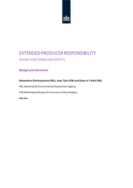 Extended Producer Responsibility Design, Functioning and Effects