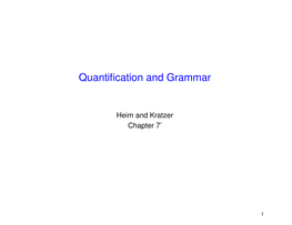 Quantification and Grammar