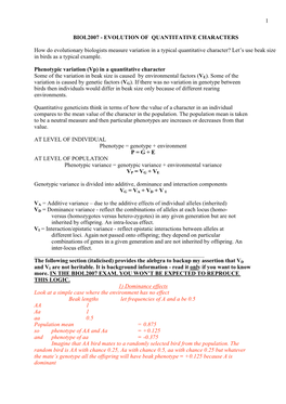 Biol2007 - Evolution of Quantitative Characters