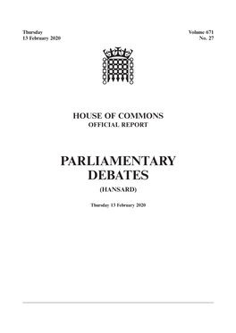 Parliamentary Debates (Hansard)