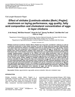 Effect of Shiitake